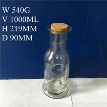 1000ml Glass Juice Bottle with Cork